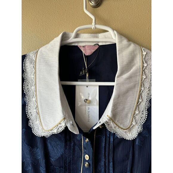 JEWELERY IN SUNRISE Lolita Classical Dress Navy with Seashell Print Size Small - Picture 3 of 3